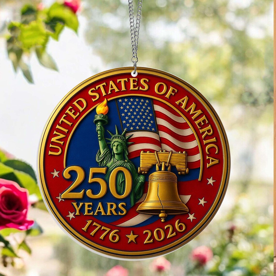 Handmade USA 250th Anniversary Liberty Bell Ornament