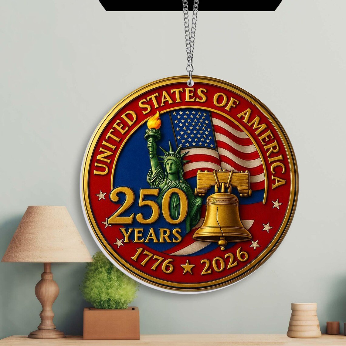 Handmade USA 250th Anniversary Liberty Bell Ornament