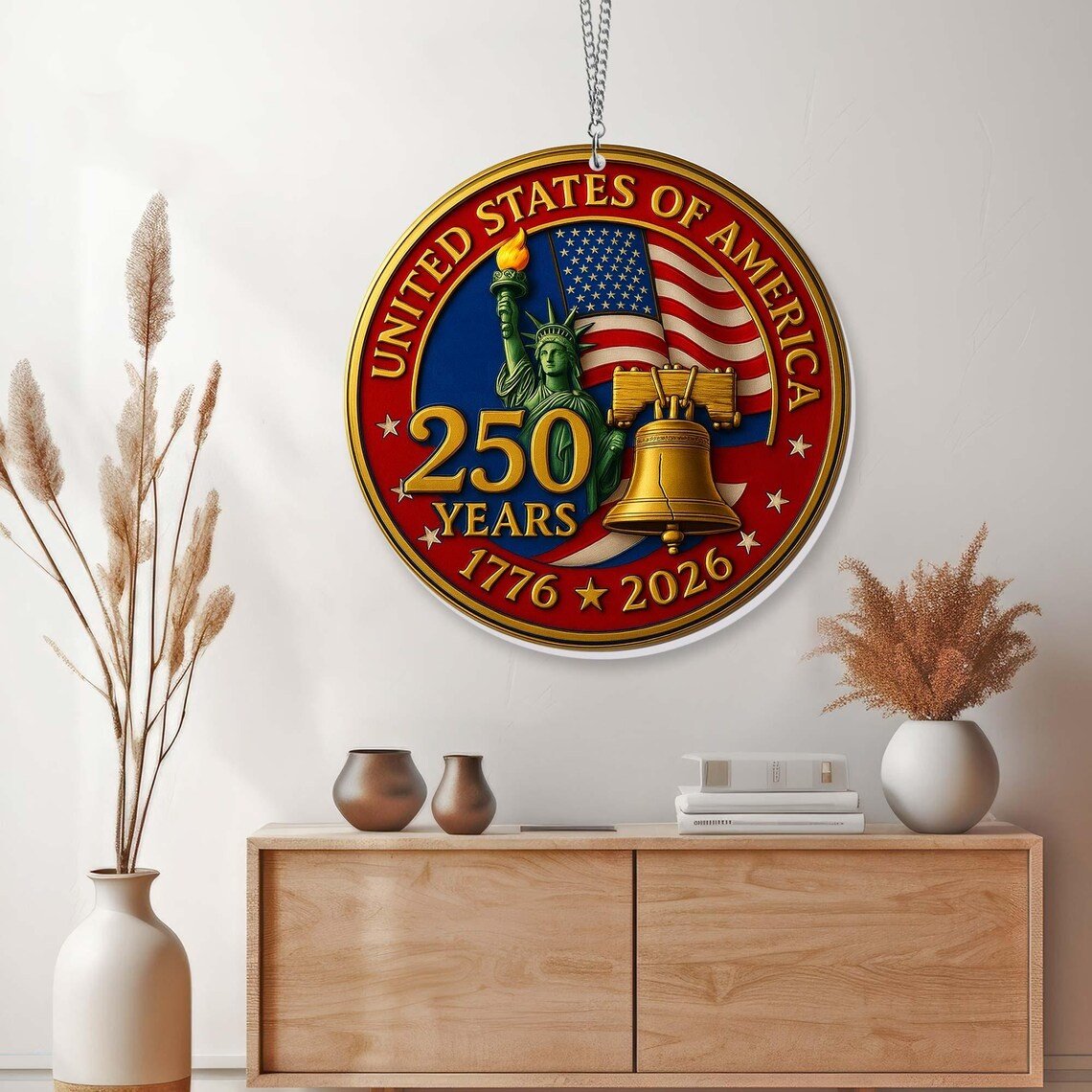 Handmade USA 250th Anniversary Liberty Bell Ornament