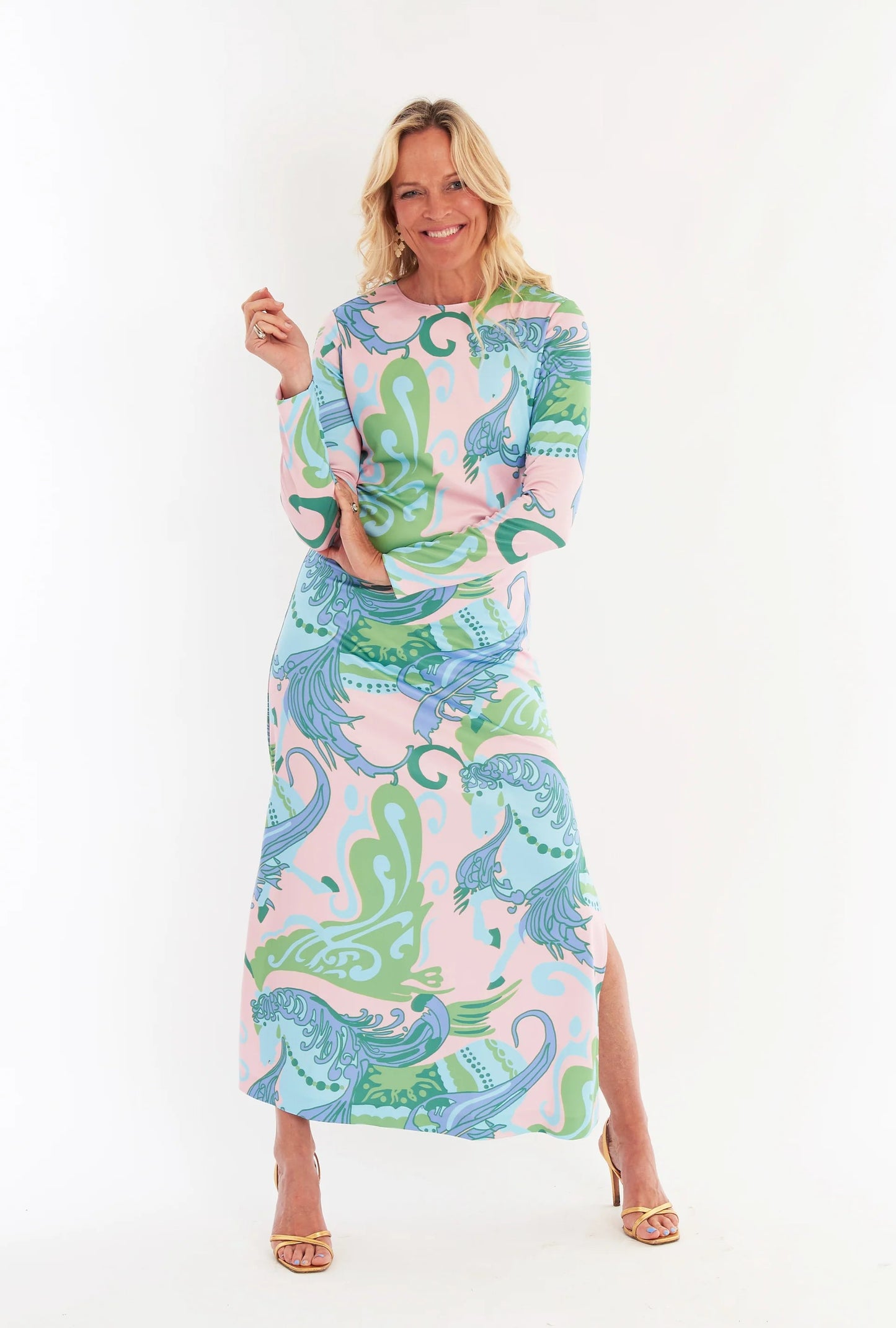 Vintage Psychedelic Seahorse Shift Dress