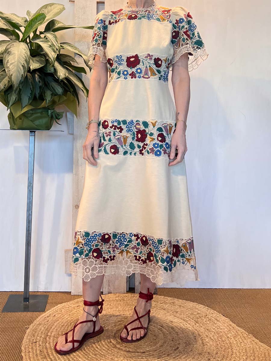 Elegant Flower Lace Patchwork Dress