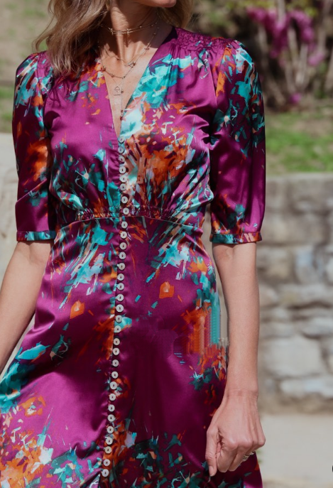 Elegant Printed Occasion Dress
