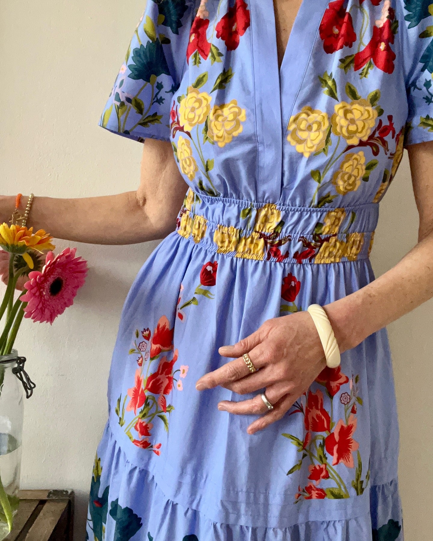 Puff Sleeve Flattering Floral Maxi Dress