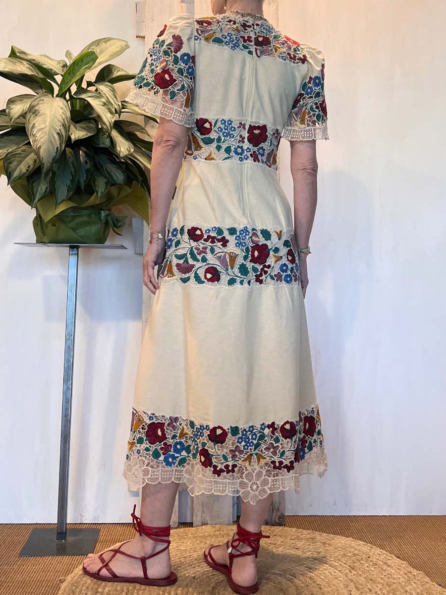 Elegant Flower Lace Patchwork Dress