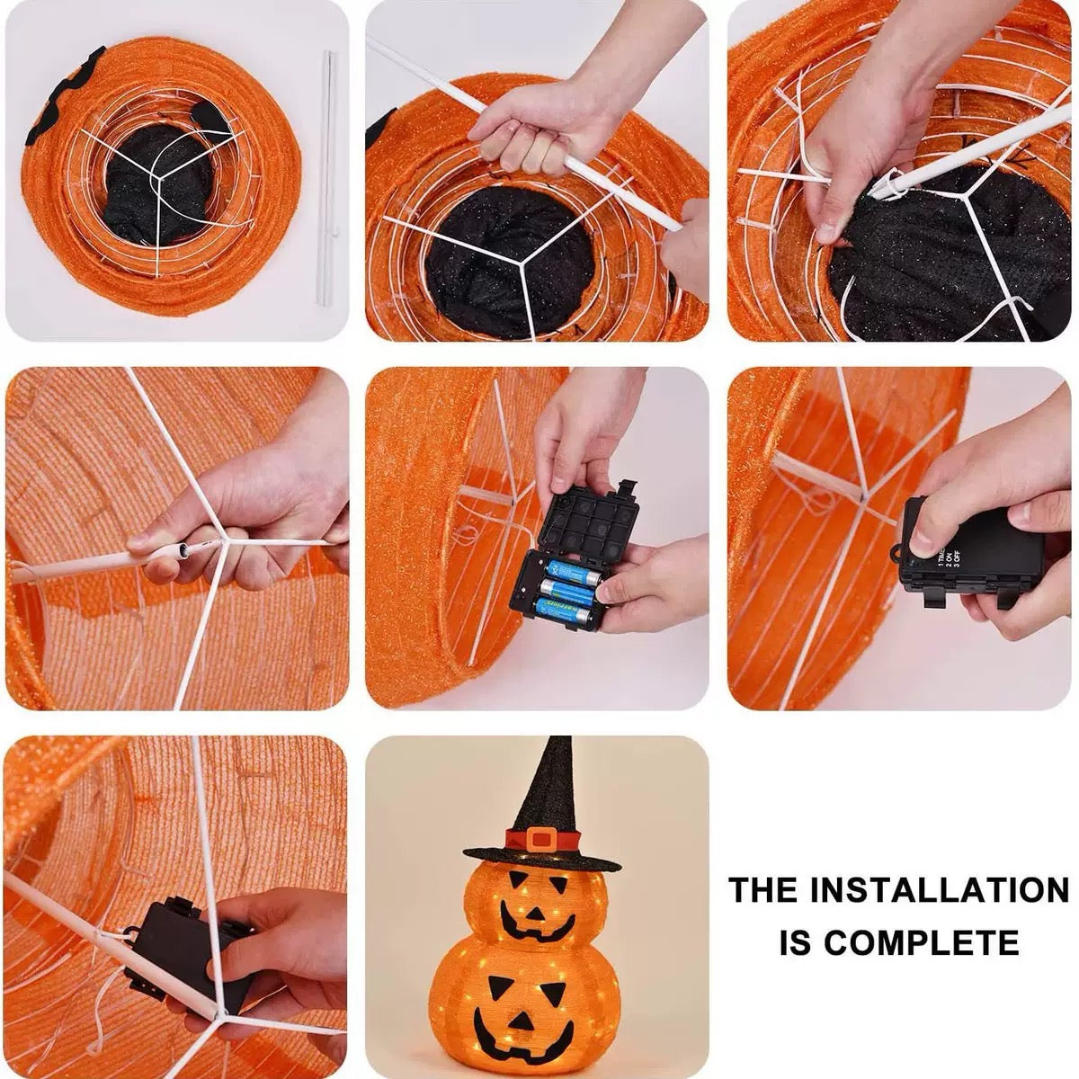 Halloween Decorative Pumpkin Light String Folding Cloth Glowing Pumpkin