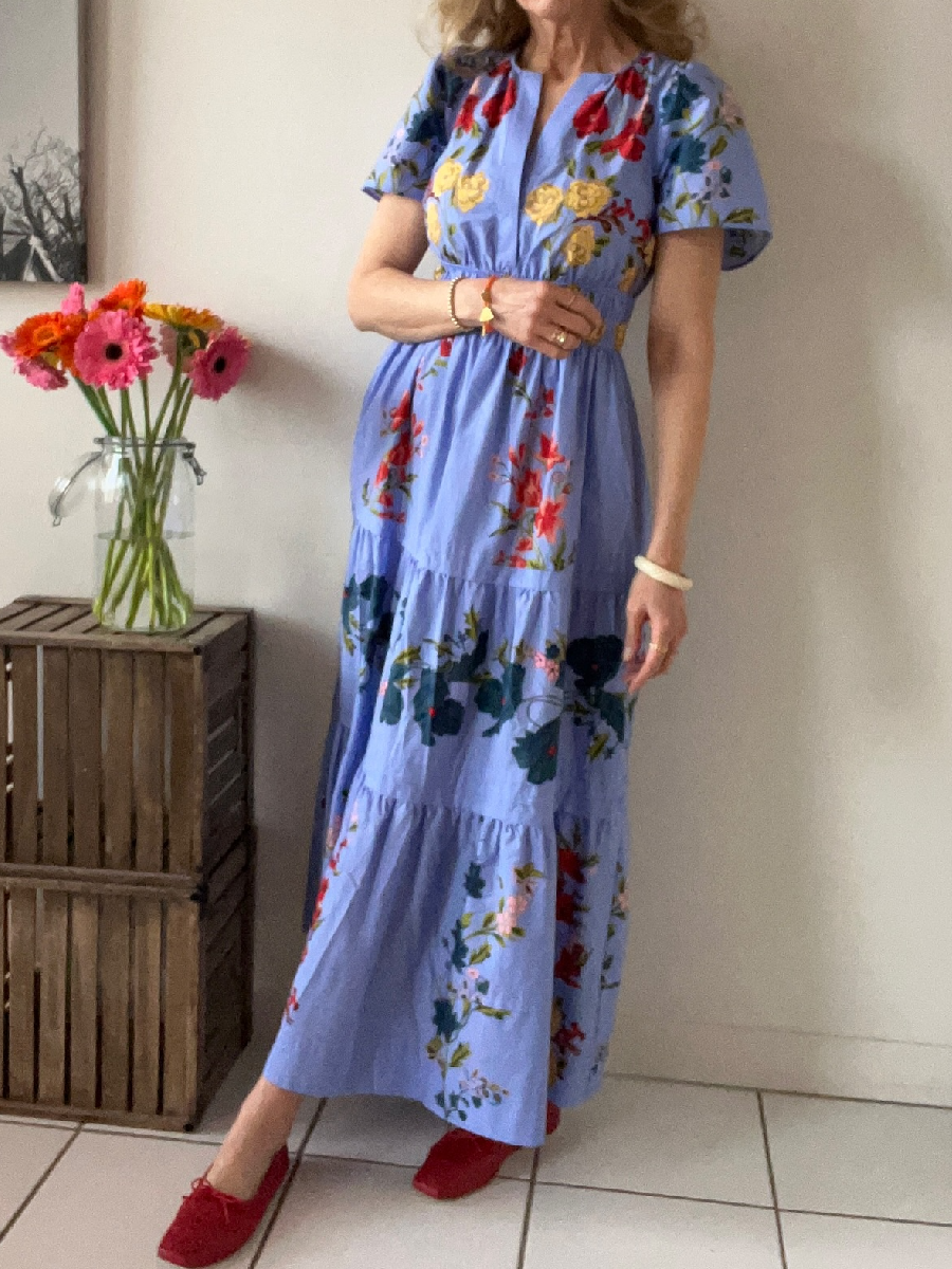 Puff Sleeve Flattering Floral Maxi Dress