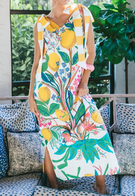 Adorable Printed Midi Vacation Dress