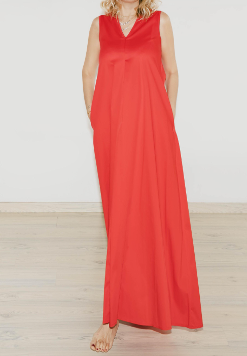 Chic Comfy Cotton Dress With Pockets