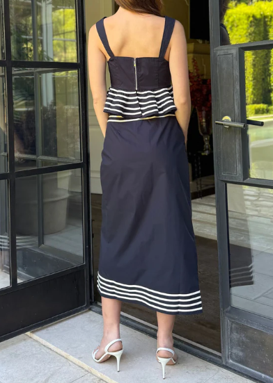 Chic Striped 2pc Skirt Set