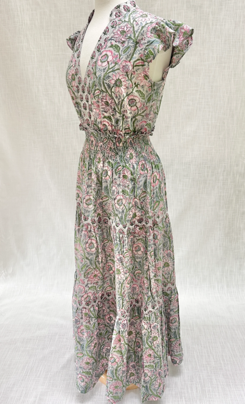 Flying Sleeve Printed Dress