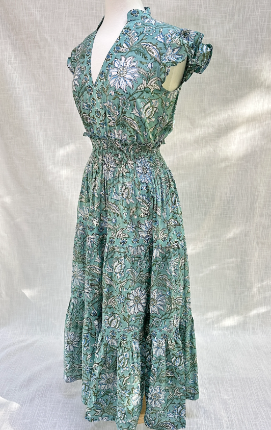Flying Sleeve Printed Dress