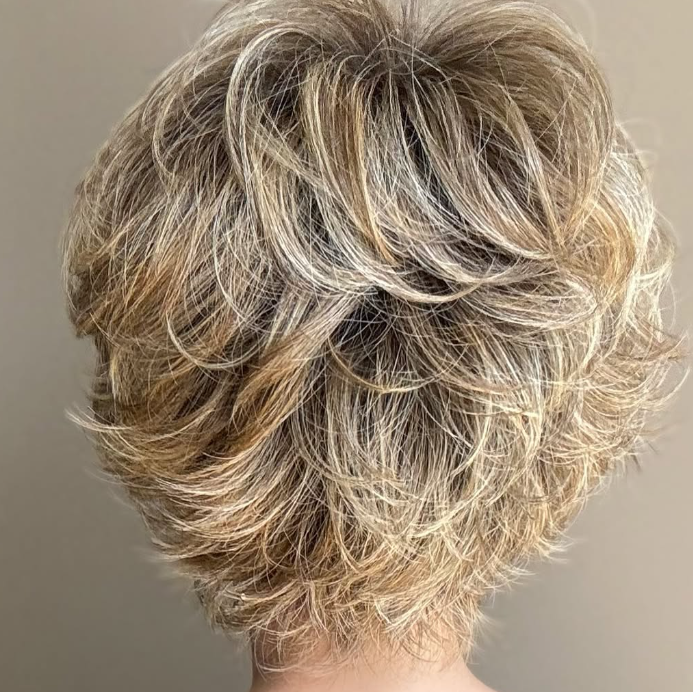 Short Curly Wig With Oblique Bangs