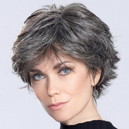 Short Curly Wig With Oblique Bangs