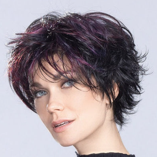Short Curly Wig With Oblique Bangs