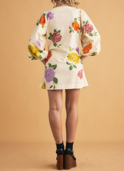 Adorable Colorful Printed Mini Dress