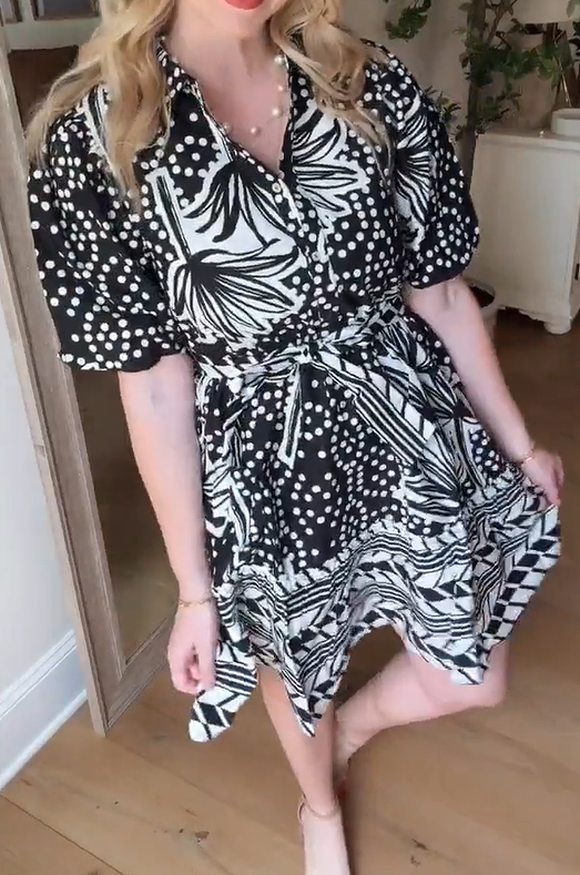 Chic Printed Short Dress