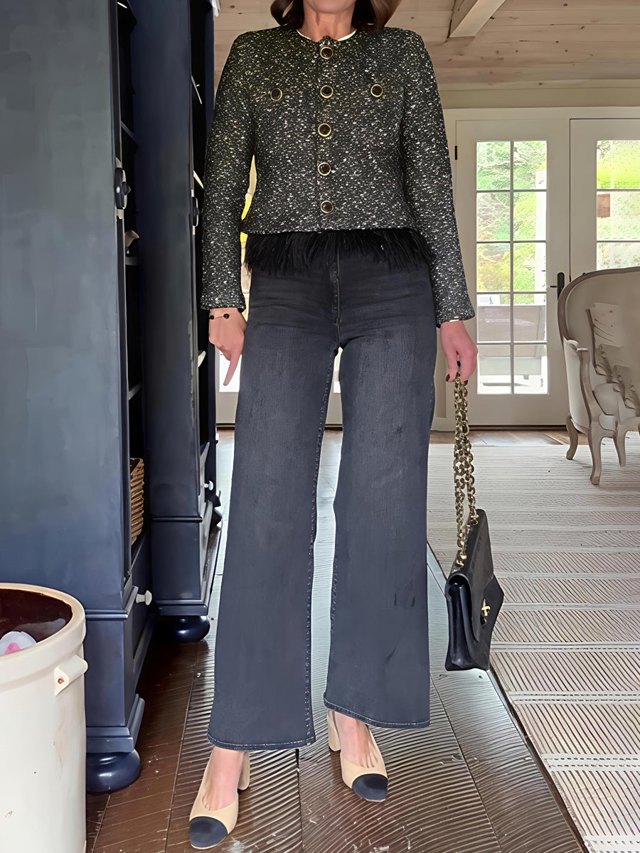 Feather Fringe Cardigan Jacket