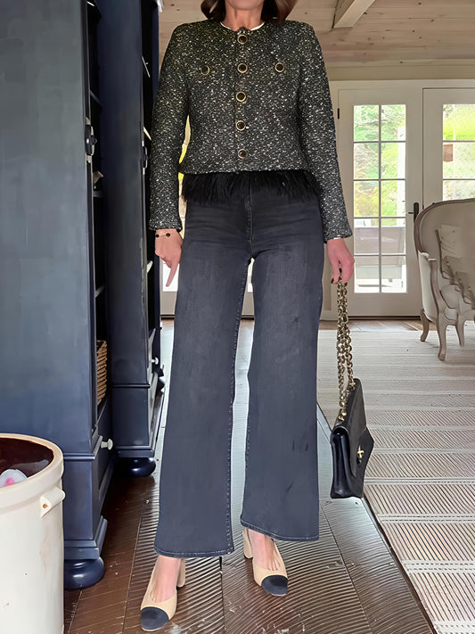 Feather Fringe Cardigan Jacket