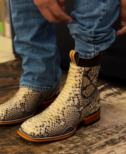 Handmade python cowboy boots