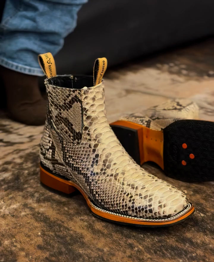 Handmade python cowboy boots