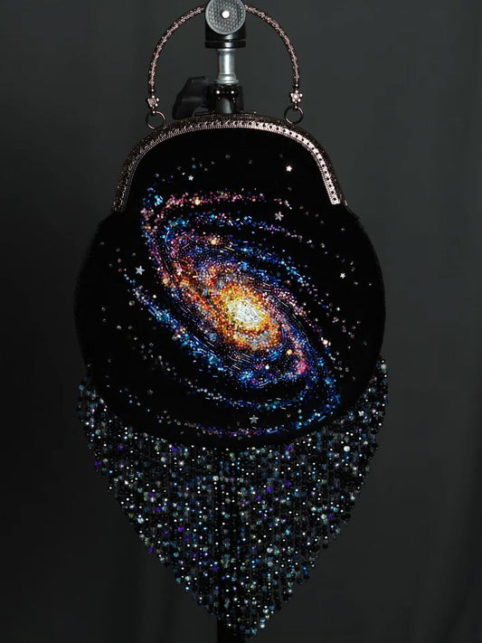 Andromeda Galaxy Beaded Frame Bag