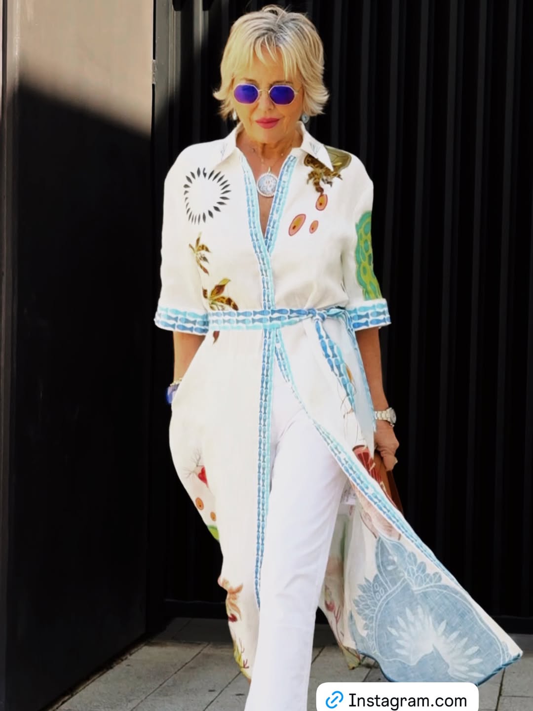 Breathable Natural Linen Printed Dress