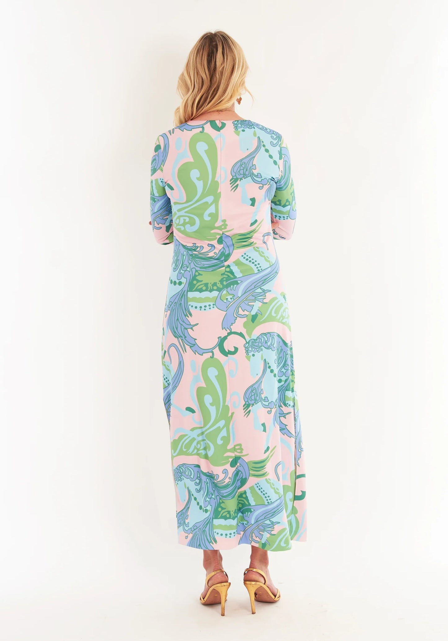 Vintage Psychedelic Seahorse Shift Dress