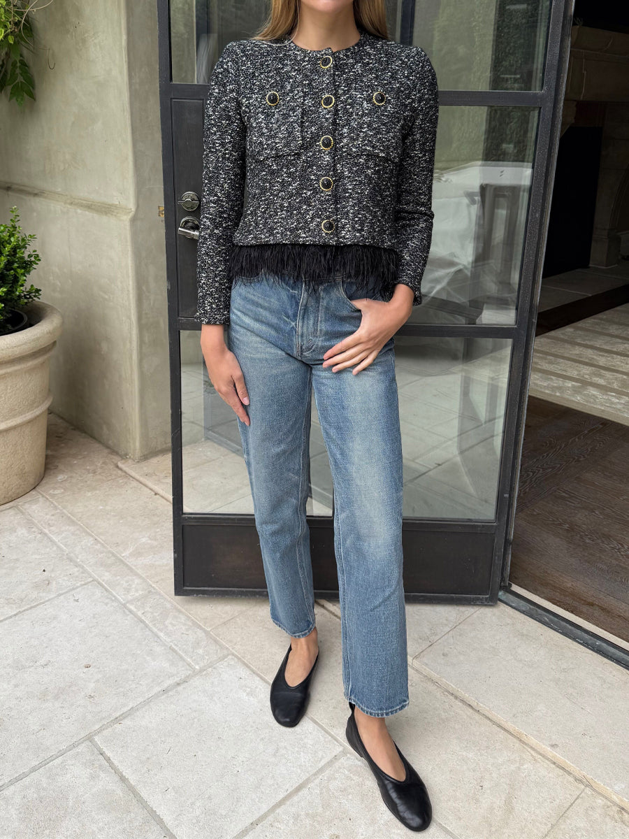 Feather Fringe Cardigan Jacket