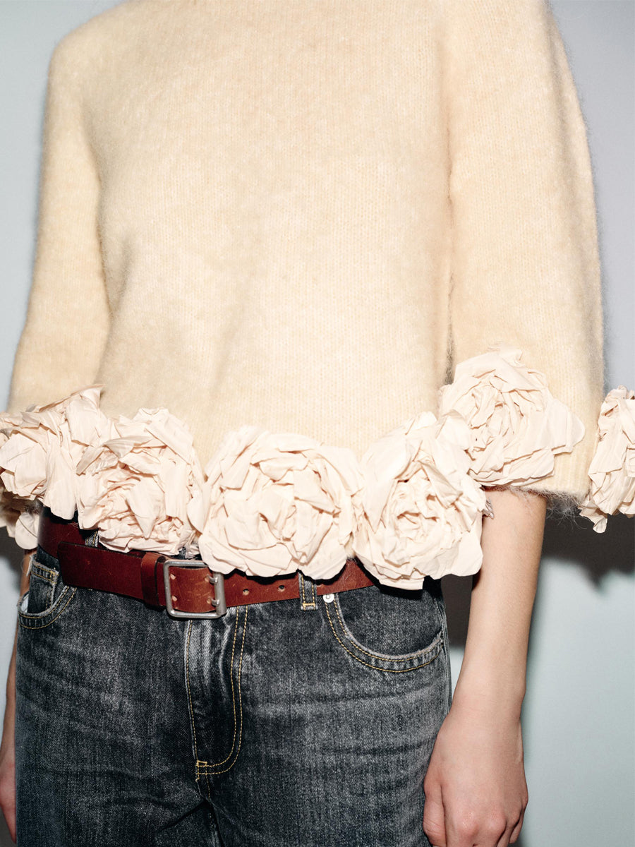 3D Flower Knitted Jumper Sweater