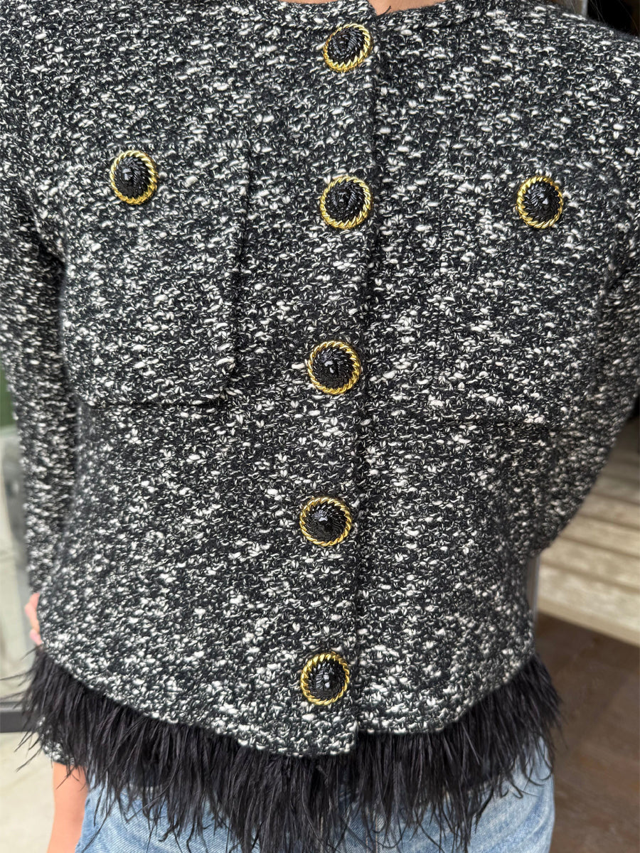 Feather Fringe Cardigan Jacket