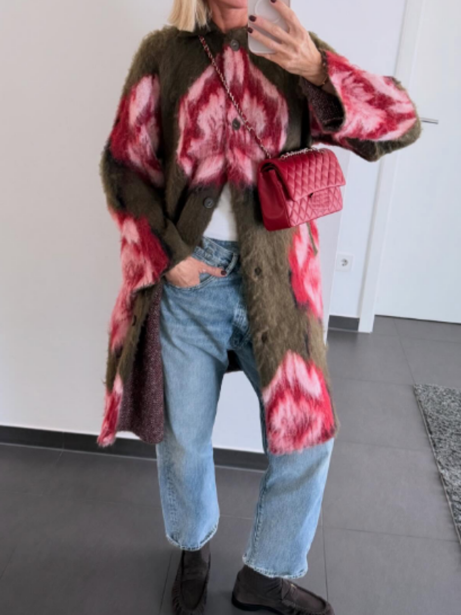 Flower Jacquard Cardigan