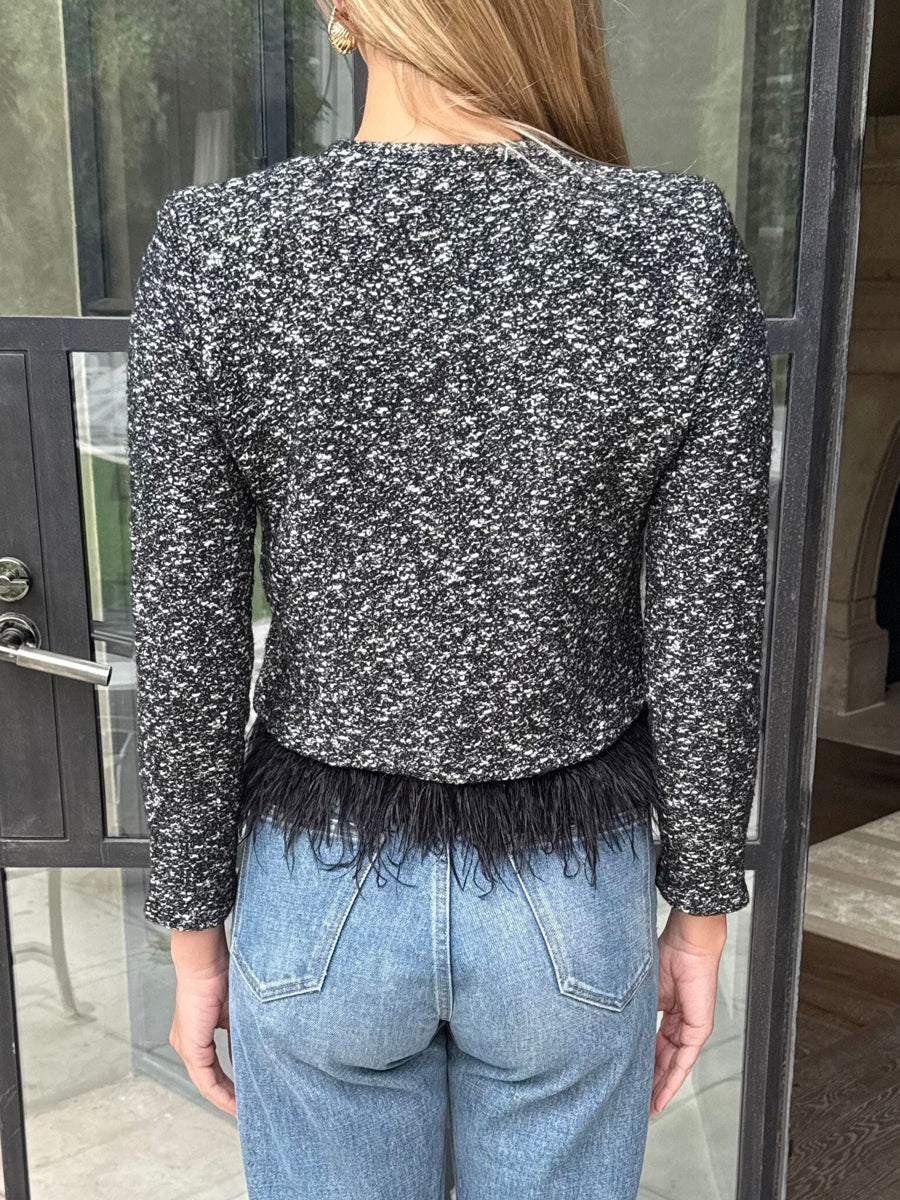 Feather Fringe Cardigan Jacket