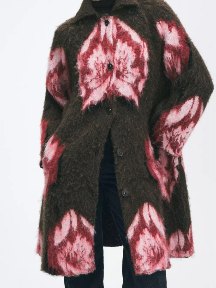 Flower Jacquard Cardigan