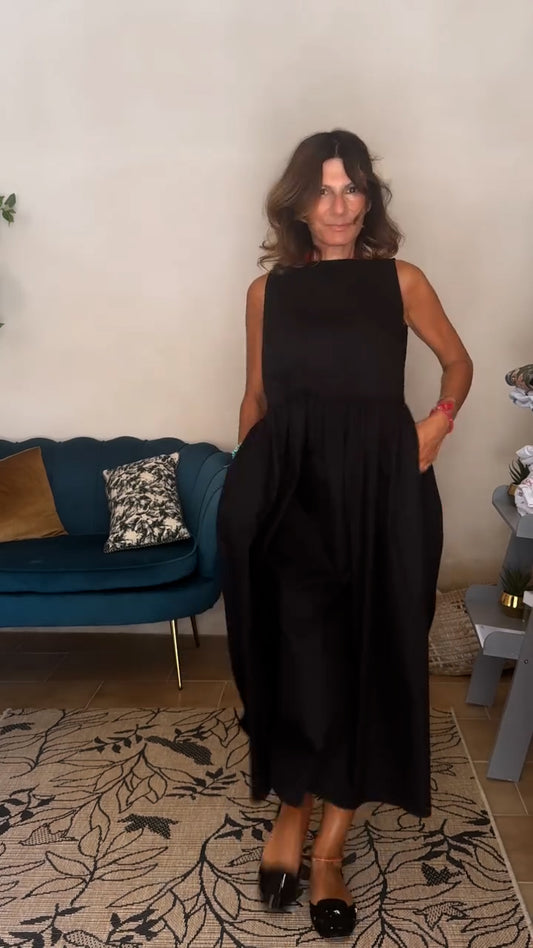 Elegant pure silk Mikado dress