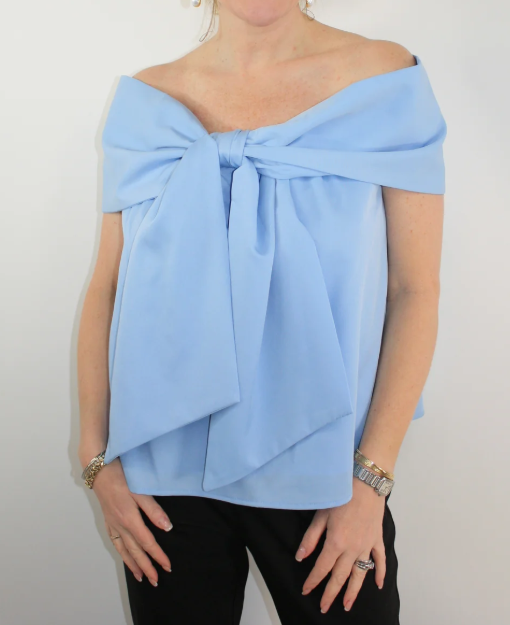 Adorable Off-shoulder Bow Blouse