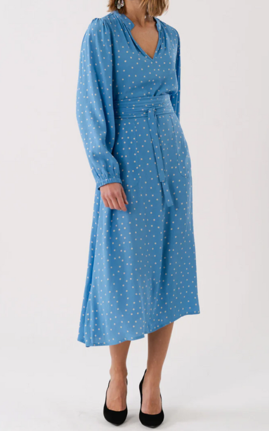 Classy Polka Dot Chiffon Dress