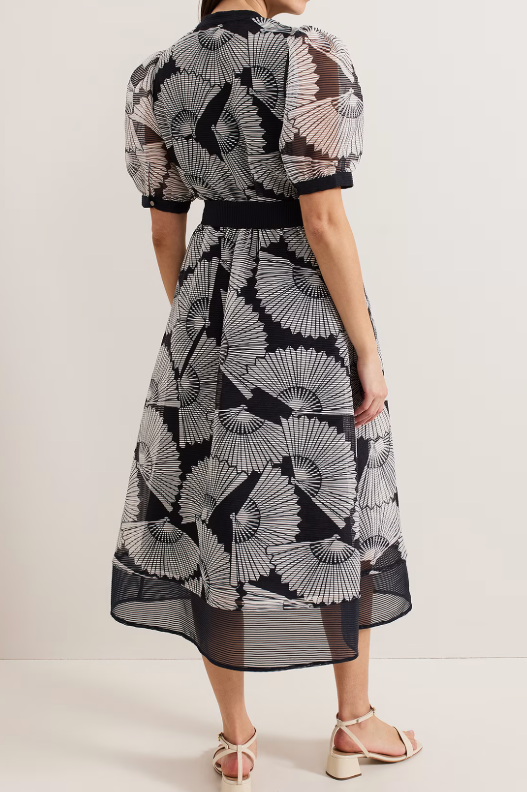 Demure Flattering Floral Shirt Dress