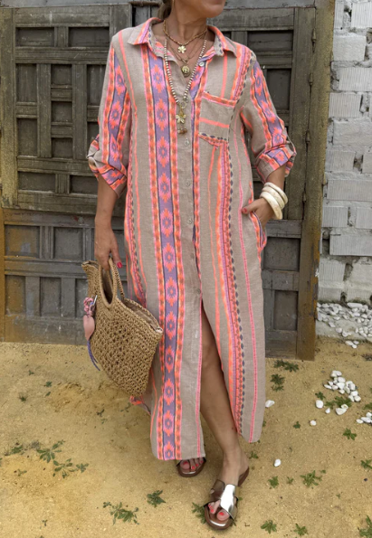Casual Bohemian-Print Dress