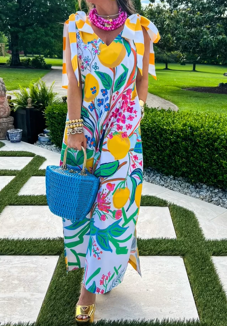 Adorable Printed Midi Vacation Dress
