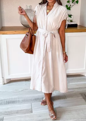 Casual Comfy Midi Shirt Dress