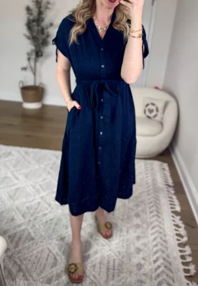 Casual Comfy Midi Shirt Dress