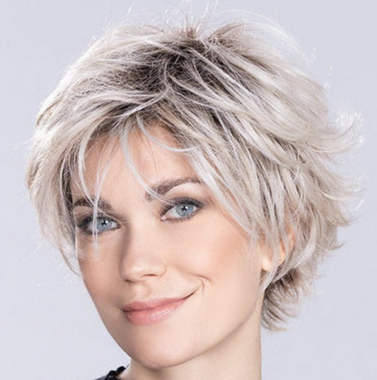 Short Curly Wig With Oblique Bangs